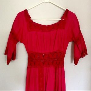 Vintage 1970’s Pink Cheesecloth Dress Size S/M
